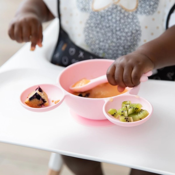 Juego de silicona para aprender a comer solos - Disney Minnie Mouse - Light Pink