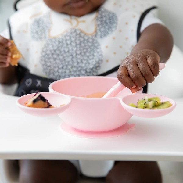Juego de silicona para aprender a comer solos - Disney Minnie Mouse - Light Pink