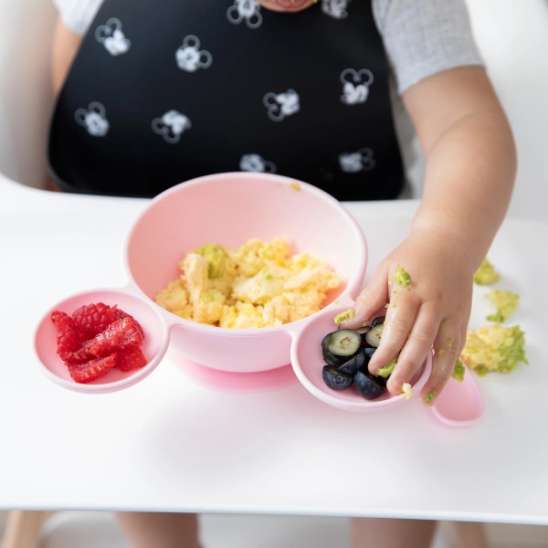 Juego de silicona para aprender a comer solos - Disney Minnie Mouse - Light Pink