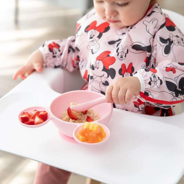 Juego de silicona para aprender a comer solos - Disney Minnie Mouse - Light Pink