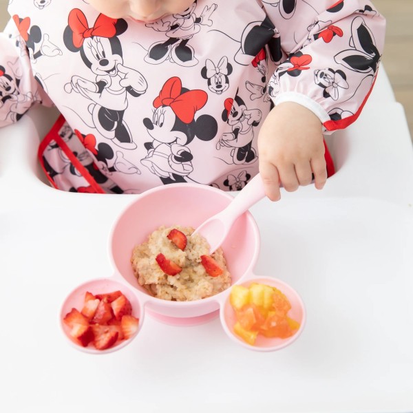 Juego de silicona para aprender a comer solos - Disney Minnie Mouse - Light Pink