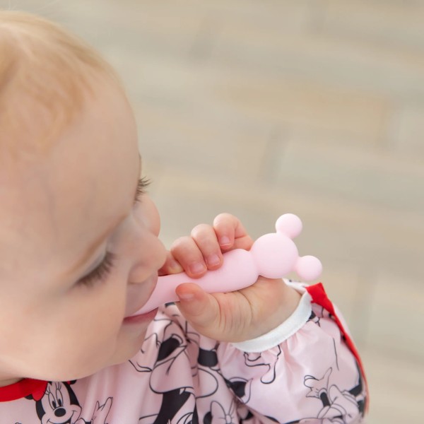 Juego de silicona para aprender a comer solos - Disney Minnie Mouse - Light Pink