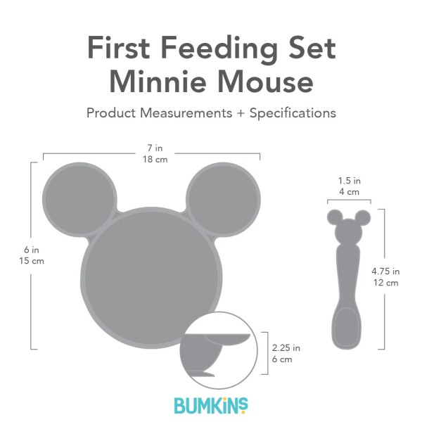 Juego de silicona para aprender a comer solos - Disney Minnie Mouse - Light Pink