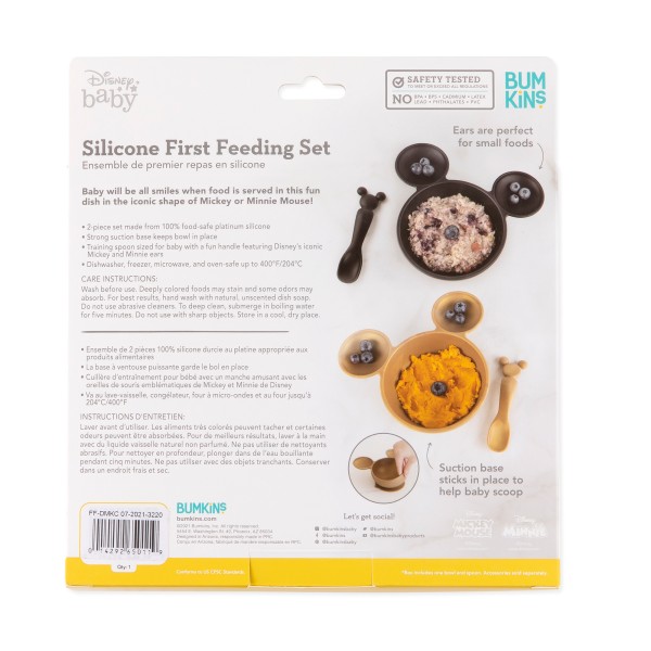 Ensemble de premier repas en silicone - Disney Mickey Mouse - Classic Black