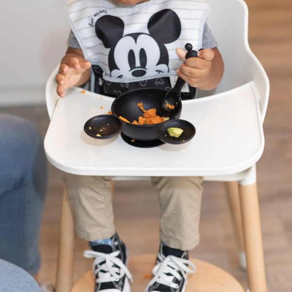 Ensemble de premier repas en silicone - Disney Mickey Mouse - Classic Black