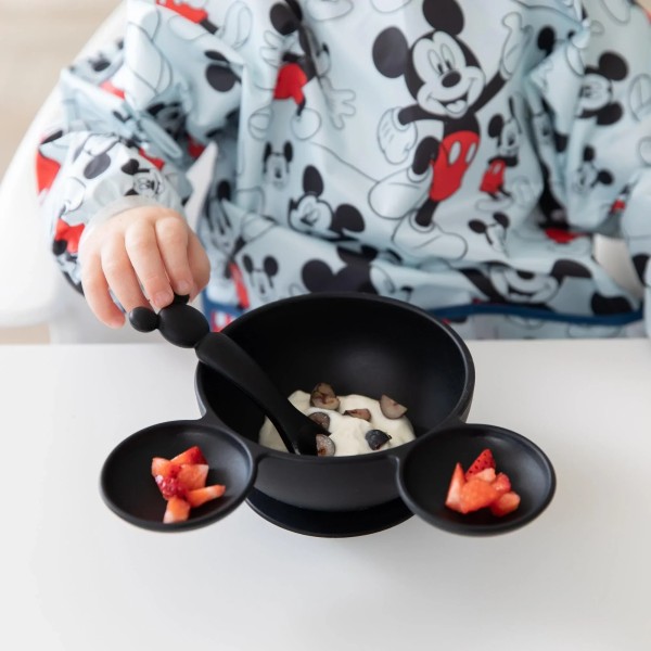 Ensemble de premier repas en silicone - Disney Mickey Mouse - Classic Black
