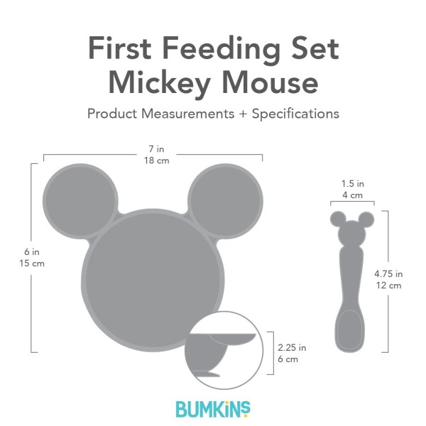 Ensemble de premier repas en silicone - Disney Mickey Mouse - Classic Black