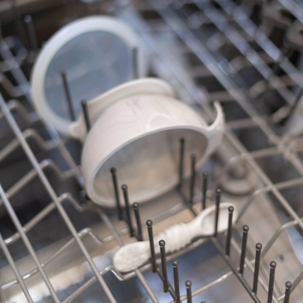 Siliconen eerste baby eetset - Marmer