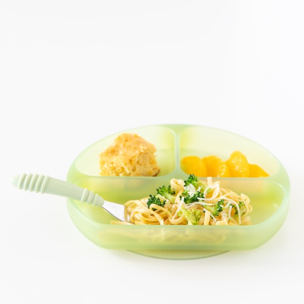 Siliconen vakjesbord met zuignap (3 vaks) - Groen Jelly