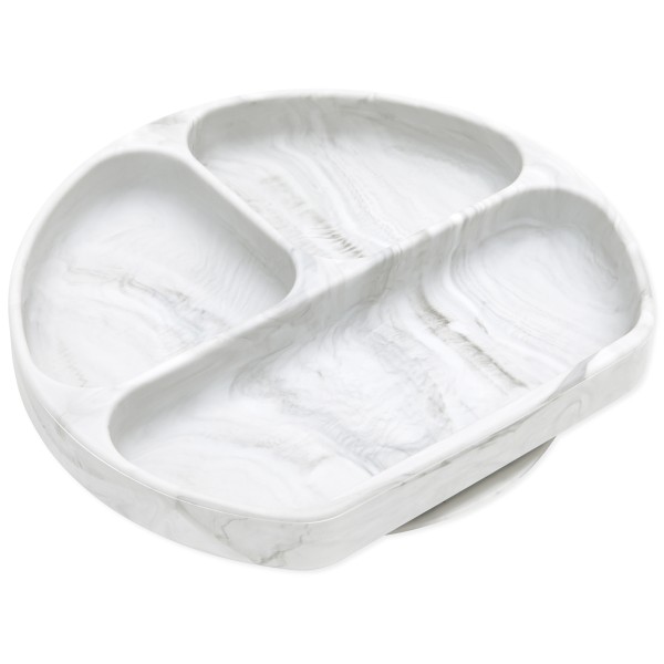 Siliconen vakjesbord met zuignap (3 vaks) - Marmer