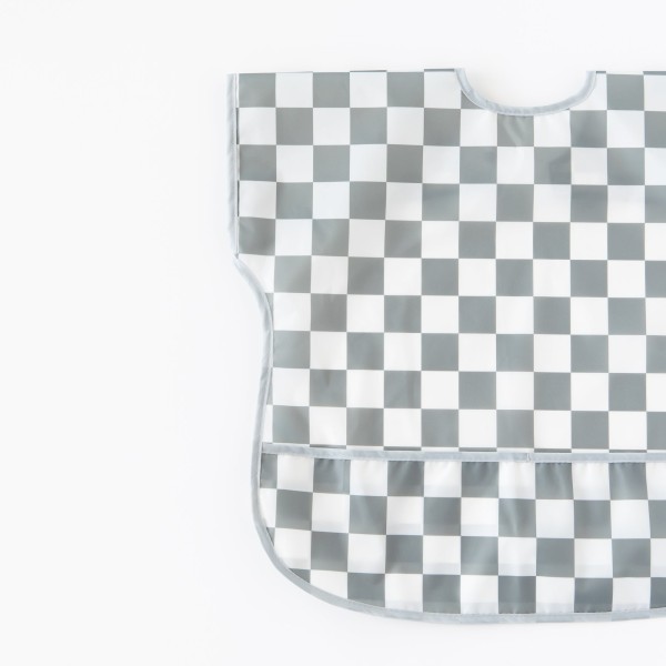 Junior bib - Charcoal Check