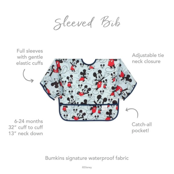 Sleeved Bib - 6-24 months - Disney Mickey Mouse - Blue