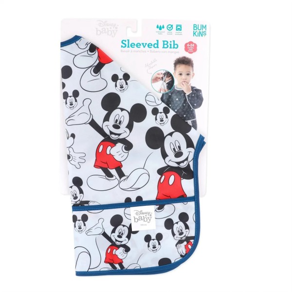 Sleeved Bib - 6-24 months - Disney Mickey Mouse - Blue