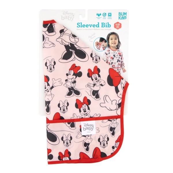 Bavoir à Manches - 6-24 mois - Disney Minnie Mouse - Pink