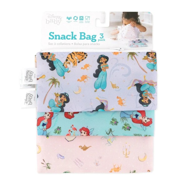 Bolsa para snacks (paquete de 3) - Disney Princess Magic, Ariel, Jasmine
