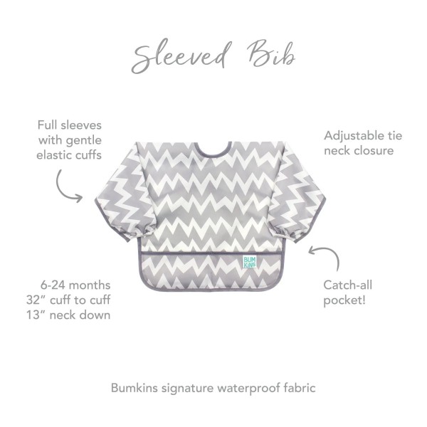 Second Chance (No Original Packaging) - Sleeved Bib - Grey Chevron