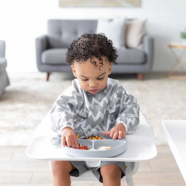 Second Chance (No Original Packaging) - Sleeved Bib - Grey Chevron