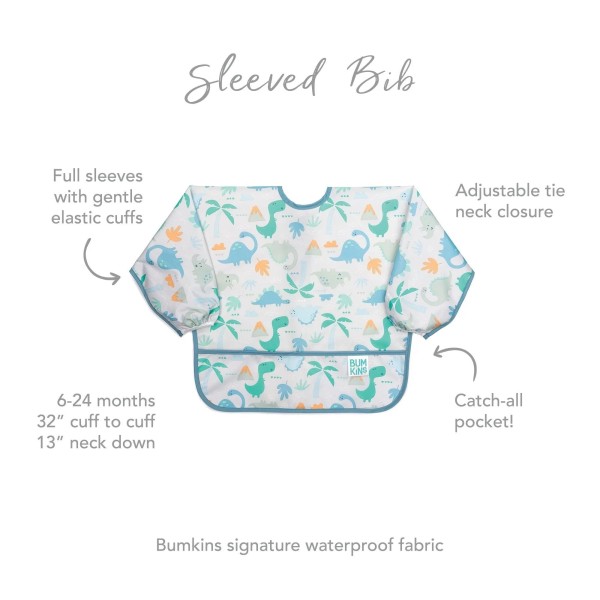 Segunda Oportunidad (sin embalaje original) Babero con Mangas - 6-24 meses - Dinosaurs