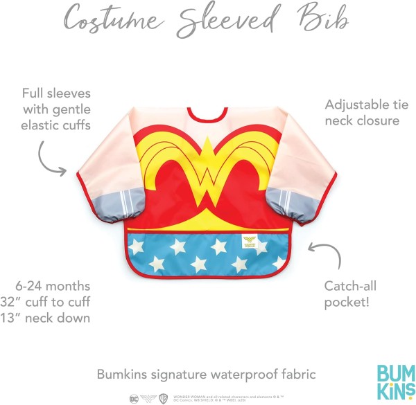 Deuxième chance (sans emballage d'origine) - Bavoir à manches - Wonder Woman