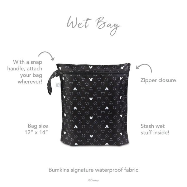 Tweede kans (zonder originele verpakking) - Wet Bag - Disney Mickey Mouse - Icon Black + White
