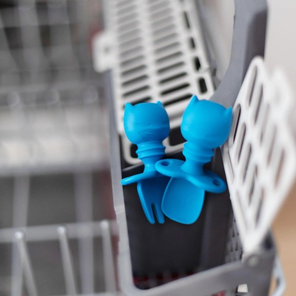 Deuxième chance (sans emballage d'origine) - Chewtensils® ustensiles en silicone - Batman - Bleu