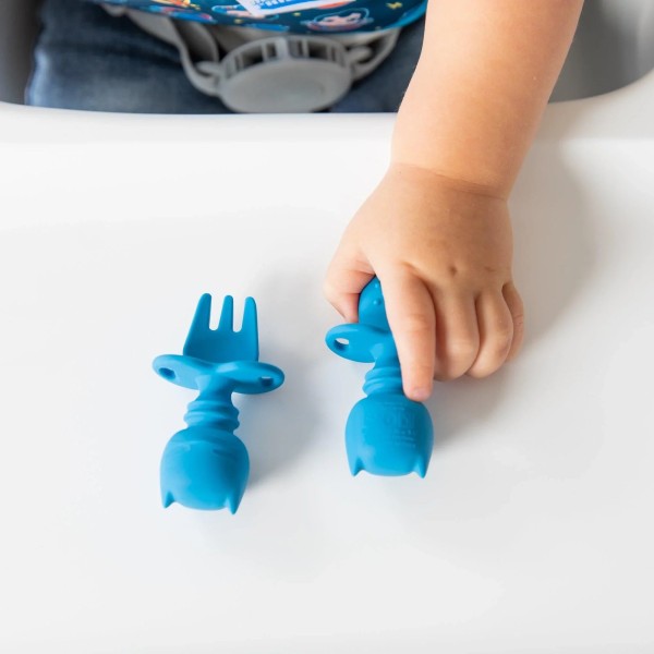 Deuxième chance (sans emballage d'origine) - Chewtensils® ustensiles en silicone - Batman - Bleu