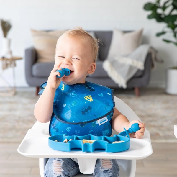 Deuxième chance (sans emballage d'origine) - Chewtensils® ustensiles en silicone - Batman - Bleu