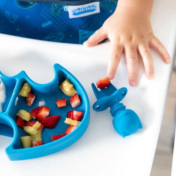 Deuxième chance (sans emballage d'origine) - Chewtensils® ustensiles en silicone - Batman - Bleu