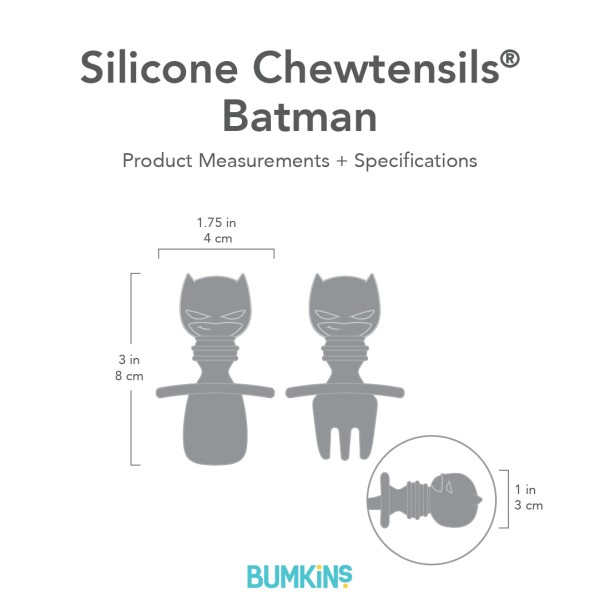 Deuxième chance (sans emballage d'origine) - Chewtensils® ustensiles en silicone - Batman - Bleu