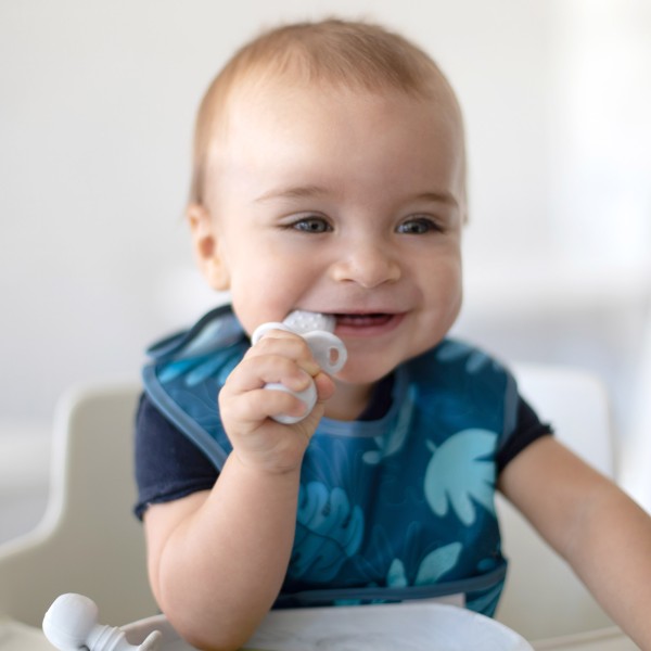 Tweede kans (zonder originele verpakking) - Siliconen Chewtensils® baby bestek - Marmer