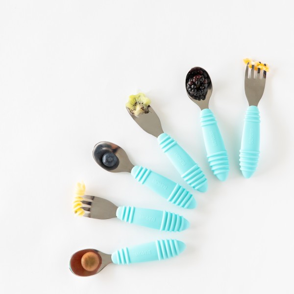 Deuxième Chance (sans emballage d'origine) - Cuillère + Fourchette - Bleu