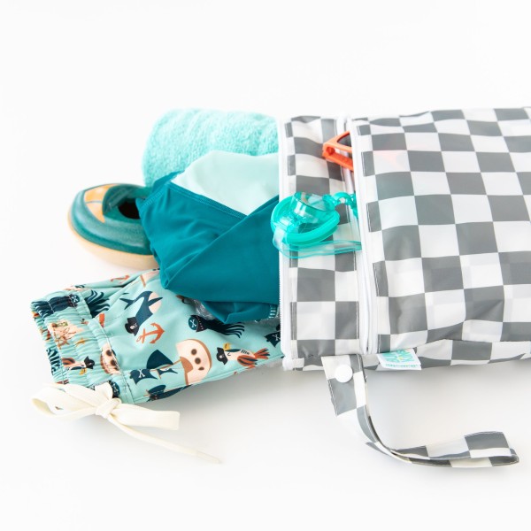Segunda oportunidad (sin embalaje original) - Bolsa para artículos húmedos / secos - Cuadros Grises