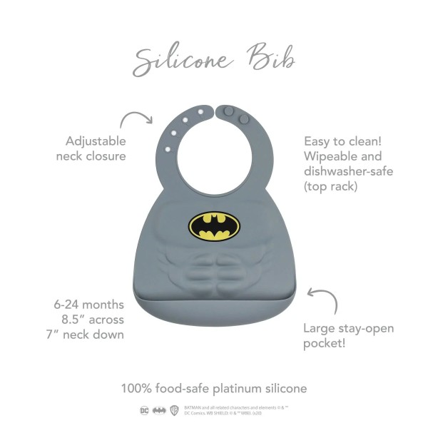 Segunda oportunidad (sin embalaje original) - Babero de silicona - Batman - Gris