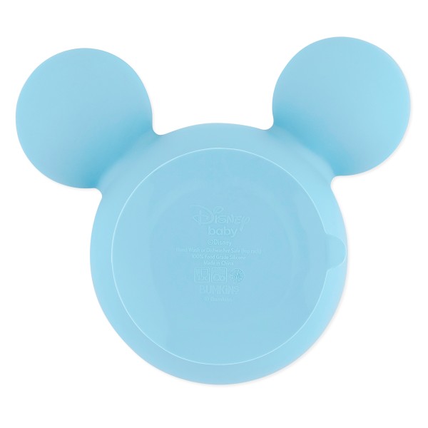 Deuxième Chance (sans emballage d'origine) - Ensemble de Premier Repas en Silicone - Disney Mickey Mouse - Light Blue