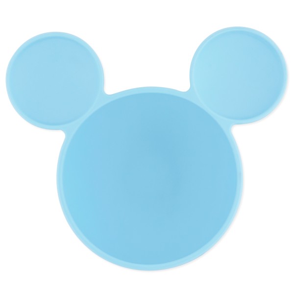 Deuxième Chance (sans emballage d'origine) - Ensemble de Premier Repas en Silicone - Disney Mickey Mouse - Light Blue