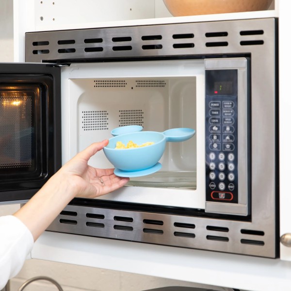 Deuxième Chance (sans emballage d'origine) - Ensemble de Premier Repas en Silicone - Disney Mickey Mouse - Light Blue