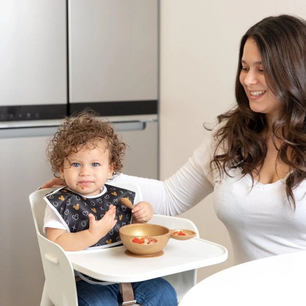 Tweede Kans (zonder originele verpakking) - Siliconen Eerste Baby Eetset - Disney Minnie Mouse - Gold