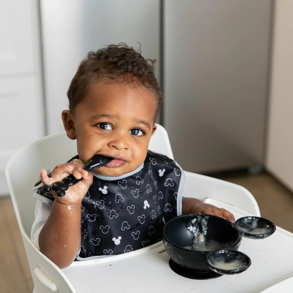 Second Chance (No Original Packaging) - Silicone First Feeding Set - Disney Mickey Mouse - Classic Black