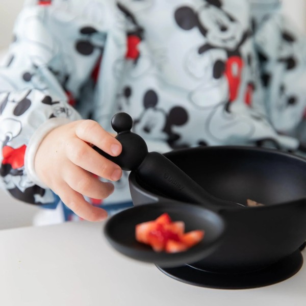 Second Chance (No Original Packaging) - Silicone First Feeding Set - Disney Mickey Mouse - Classic Black