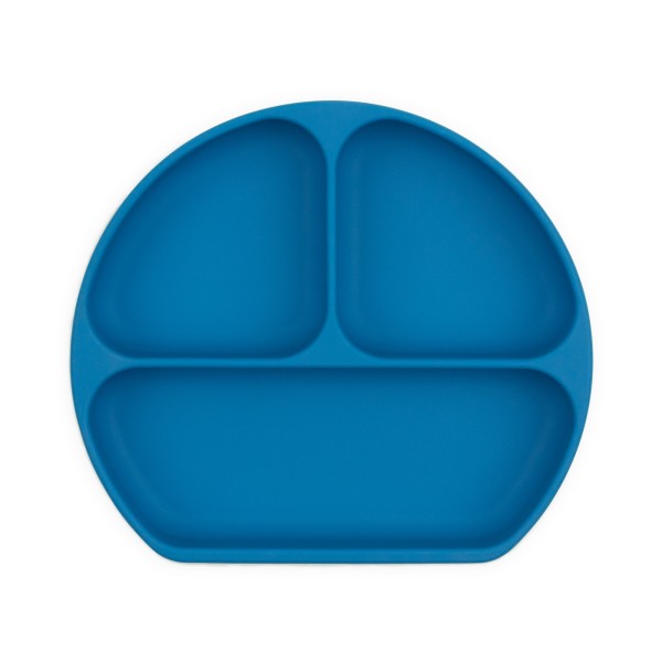 Deuxième chance (sans emballage d'origine) - Plat à ventouse en silicone (3 compartiments) - Bleu Foncé