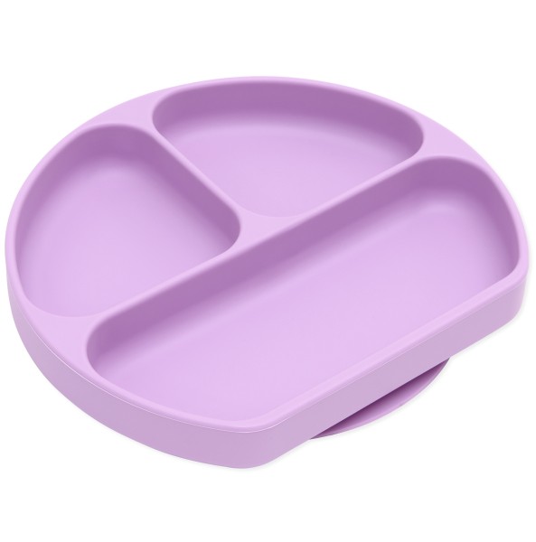 Deuxième chance (sans emballage d'origine) - Plat à ventouse en silicone (3 compartiments) - Lavande