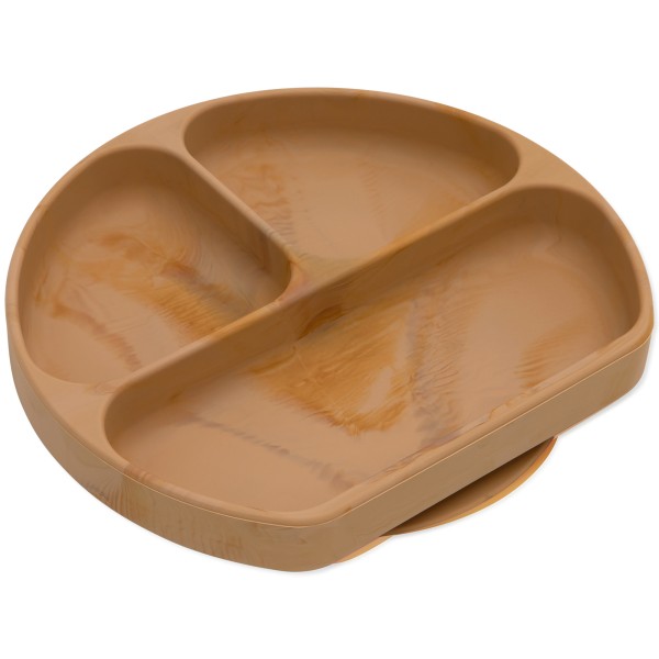 Second Chance (No Original Packaging) - Silicone Grip Dish (3 section) - Wood Grain