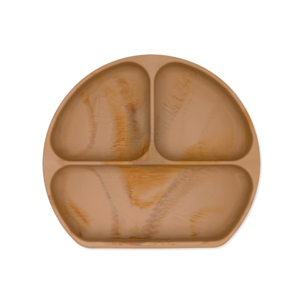 Second Chance (No Original Packaging) - Silicone Grip Dish (3 section) - Wood Grain