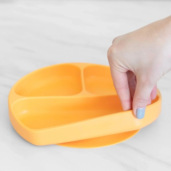 Tweede kans (zonder originele verpakking) - Siliconen vakjesbord met zuignap (3 vaks) - Oranje