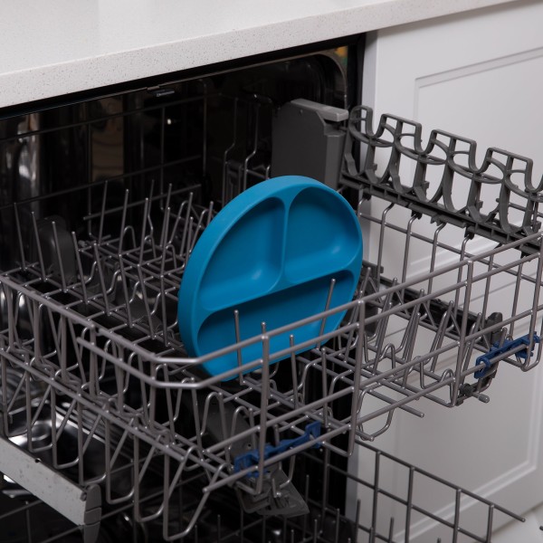 Deuxième chance (sans emballage d'origine) - Plat à ventouse en silicone (3 compartiments) - Bleu Foncé