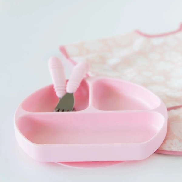 Second Chance (No Original Packaging) - Silicone Grip Dish (3 section) - Rose