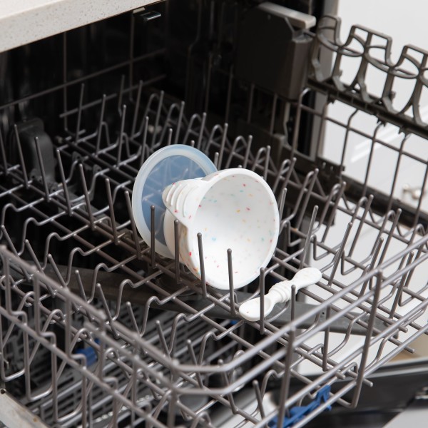 Tweede kans (zonder originele verpakking) - Siliconen eerste baby eetset - Vanille Sprinkle