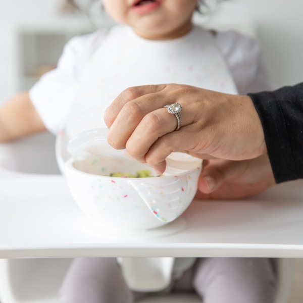 Tweede kans (zonder originele verpakking) - Siliconen eerste baby eetset - Vanille Sprinkle