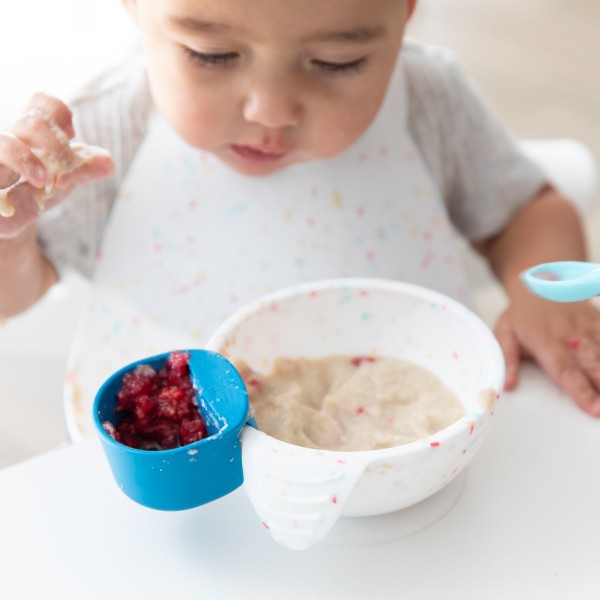 Tweede kans (zonder originele verpakking) - Siliconen eerste baby eetset - Vanille Sprinkle