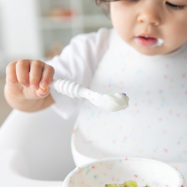 Tweede kans (zonder originele verpakking) - Siliconen eerste baby eetset - Vanille Sprinkle